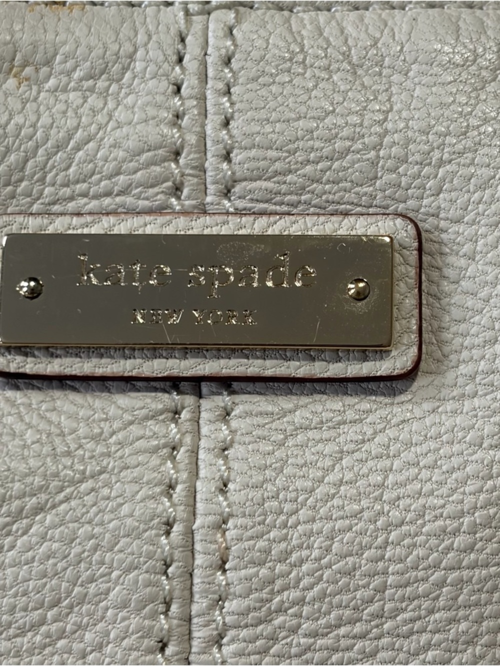 Kate Spade Ginnifer La Casita Hobo Bag Cream Leather Purse Shoulder Bag Pockets - Picture 2 of 14